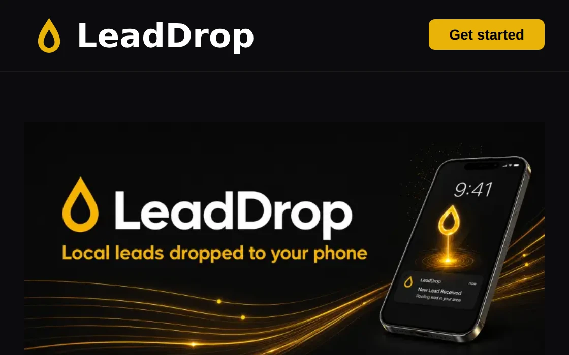 LeadDrop lead generation platform homepage
